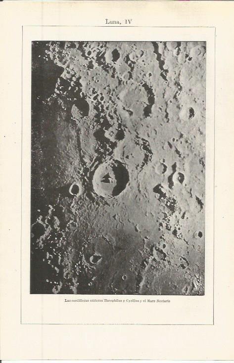 LAMINA ESPASA 36310: Crateres Theophilus y Cyrillus de la Luna
