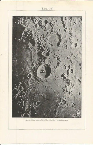 LAMINA ESPASA 36310: Crateres Theophilus y Cyrillus de la Luna