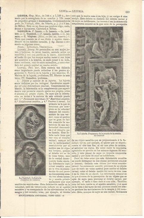 LAMINA ESPASA 36296: La Lujuria, fragmento de la puerta de la Abadia de Charlier