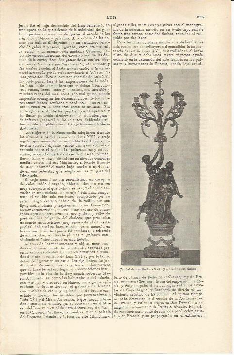 LAMINA ESPASA 36286: Candelero estilo Luis XVI