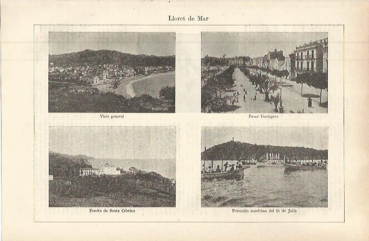 LAMINA ESPASA 36376: Vistas de Lloret de Mar, Girona
