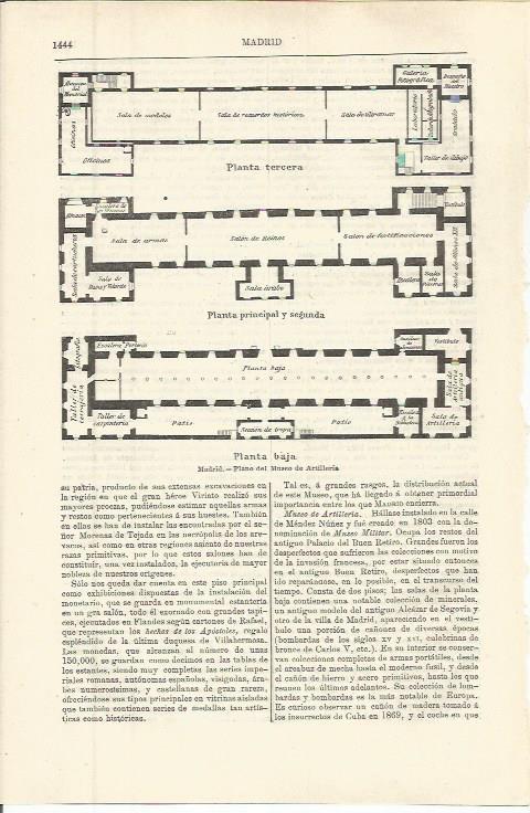 LAMINA ESPASA 36462: Planta del Museo de Artilleria en Madrid