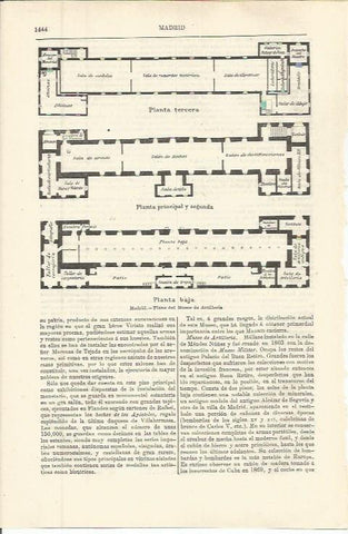 LAMINA ESPASA 36462: Planta del Museo de Artilleria en Madrid