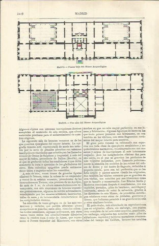 LAMINA ESPASA 36461: Planta del Museo Arqueologico en Madrid