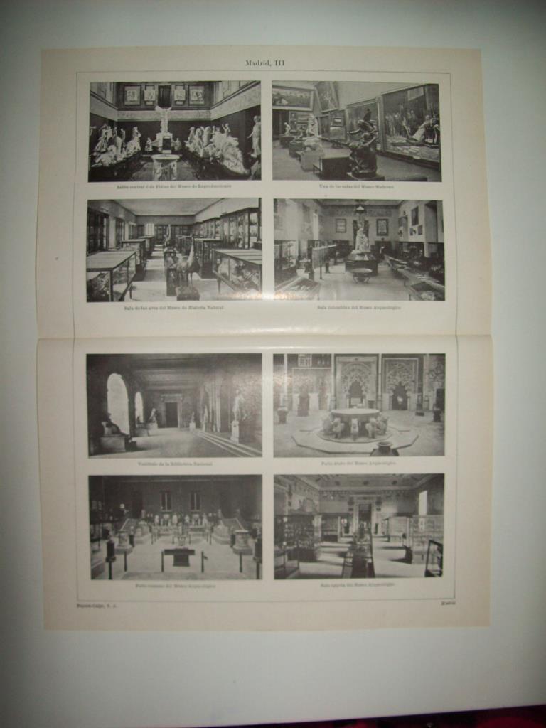 LAMINA ESPASA 36460: Interiores del Museo Arqueologico, Biblioteca Nacional y Museo de Reproducciones en Madrid