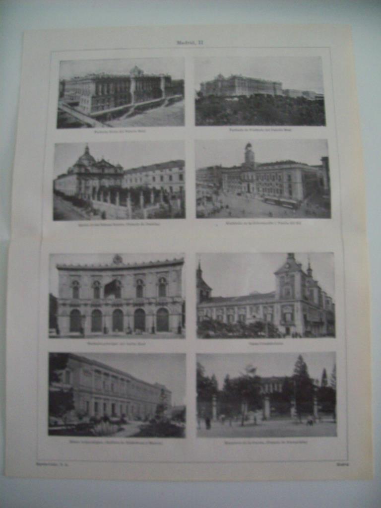 LAMINA ESPASA 36457: Palacio Real, Teatro Real, Ayuntamiento y Museo Arqueologico en Madrid