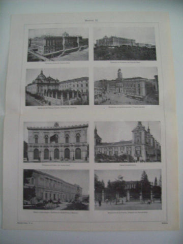 LAMINA ESPASA 36457: Palacio Real, Teatro Real, Ayuntamiento y Museo Arqueologico en Madrid