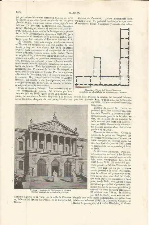 LAMINA ESPASA 36450: Edificio de Bibliotecas y Museos en Madrid