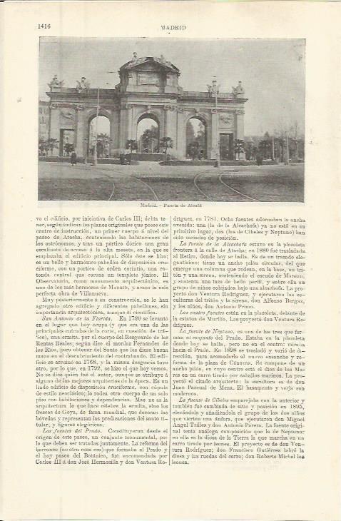 LAMINA ESPASA 36447: Puerta de Alcala en Madrid