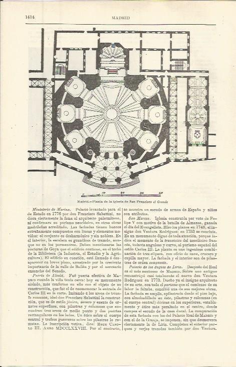 LAMINA ESPASA 36446: Planta de la iglesia de San Francisco el Grande en Madrid