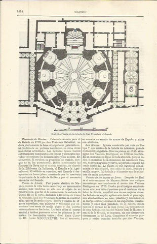 LAMINA ESPASA 36446: Planta de la iglesia de San Francisco el Grande en Madrid
