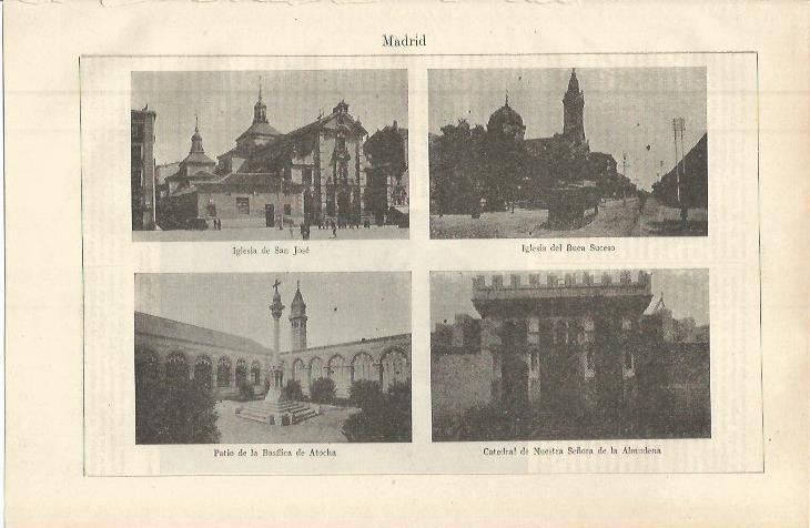 LAMINA ESPASA 36441: Iglesia de San Jose, del Buen Suceso y Catedral de la Almudena, Madrid