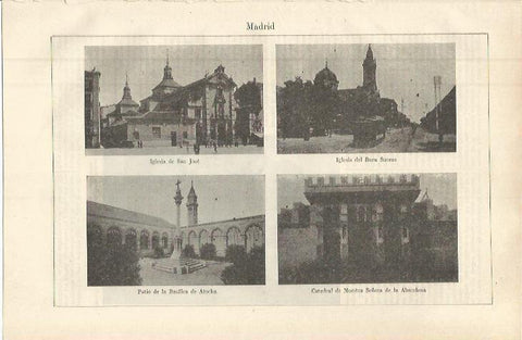 LAMINA ESPASA 36441: Iglesia de San Jose, del Buen Suceso y Catedral de la Almudena, Madrid