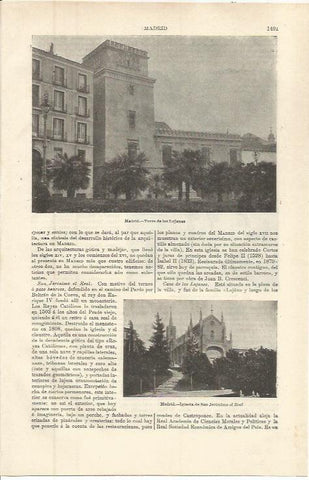 LAMINA ESPASA 36440: Torre de los Lujanes y San Jeronimo el Real, Madrid