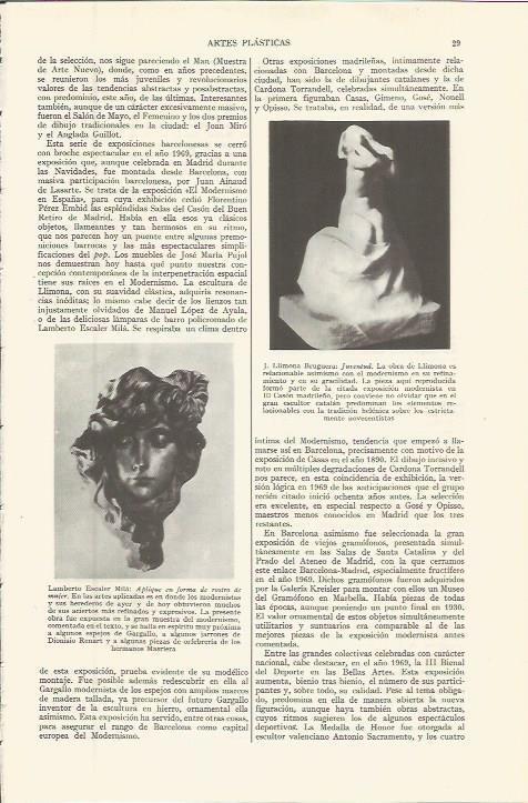 LAMINA ESPASA 36485: Juventud por J. Llimona y Aplique en forma de rostro de mujer, por Escaler