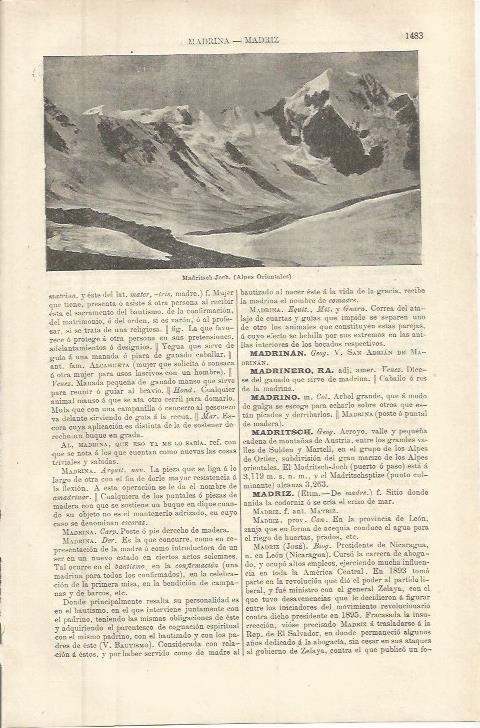 LAMINA ESPASA 36473: Madritsch-Joch en los Alpes