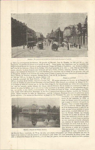 LAMINA ESPASA 36437: Palacio del Retiro y calle Alcala, Madrid