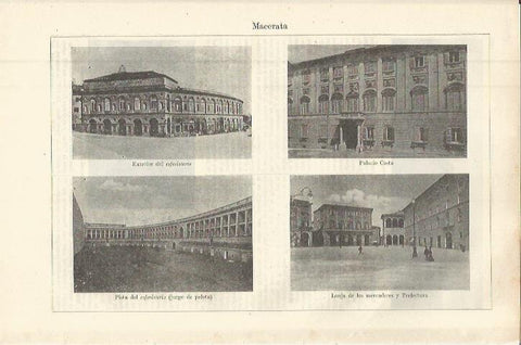 LAMINA ESPASA 36394: Vistas de Macerata, Italia