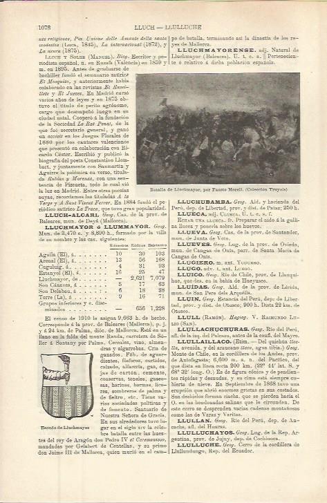 LAMINA ESPASA 36379: Batalla de Lluchmayor, por F. Morell
