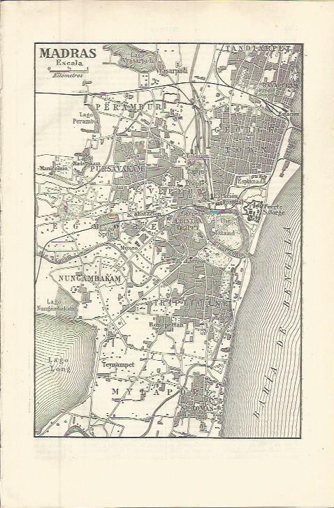 LAMINA ESPASA 36421: Plano de Madras, India
