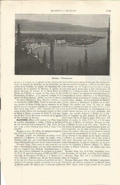LAMINA ESPASA 36419: Vista de Maderno, Italia