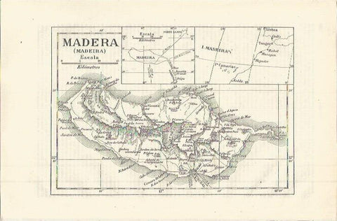 LAMINA ESPASA 36417: Mapa de Madeira