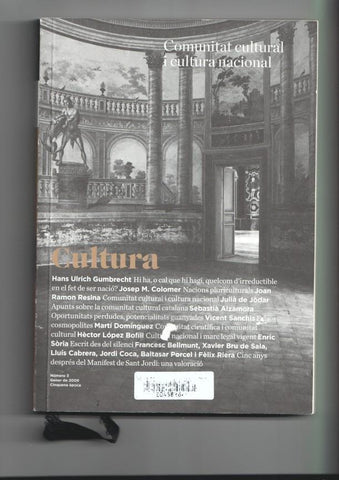 Cultura numero 03, gener 2009. Comunitat cultural i cultura nacional