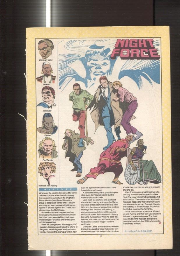 Ficha personaje DC Comics numero 002: Night Girl y Night Force