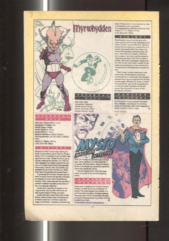 Ficha personaje DC Comics numero 008: Myrwhydden, Mysto Magician Detective y Multiplex
