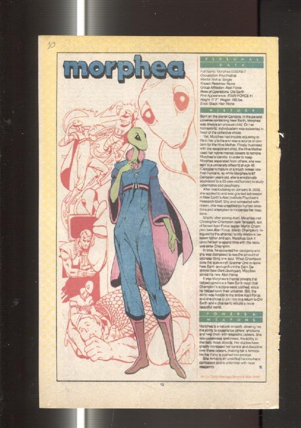 Ficha personaje DC Comics numero 010: Morphea y Morgaine Lefey