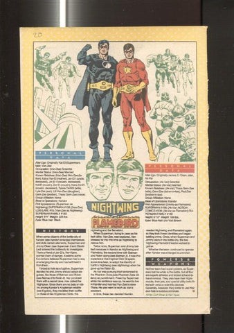 Ficha personaje DC Comics numero 020:  Nightwing and Flamebird y Nightwing