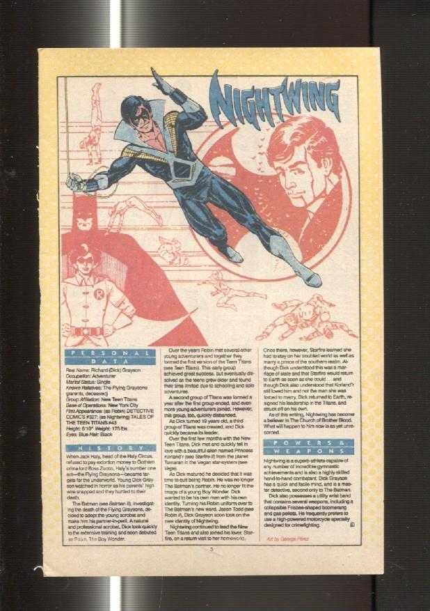 Ficha personaje DC Comics numero 020:  Nightwing and Flamebird y Nightwing