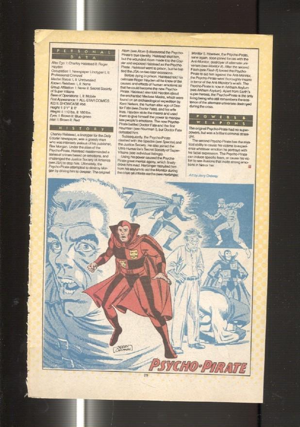 Ficha personaje DC Comics numero 036: Pulsar Stargrave y Psycho-Pirate