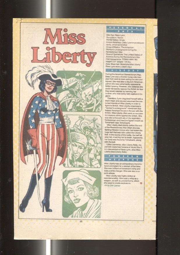 Ficha personaje DC Comics numero 027: Miss Liberty y Mirror Master