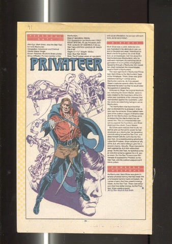 Ficha personaje DC Comics numero 041: Privateer y Prince Ra-Man