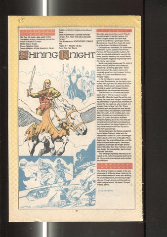 Ficha personaje DC Comics numero 045: Shining Knight y Shimmer