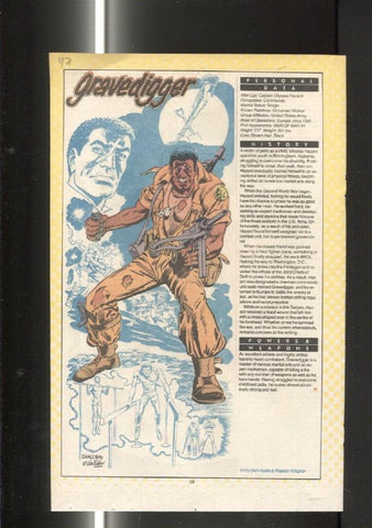 Ficha personaje DC Comics numero 047: Gravedigger y Granny Goodness