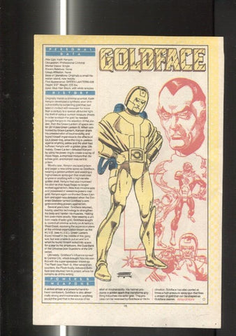 Ficha personaje DC Comics numero 049: The gordanians y Goldface