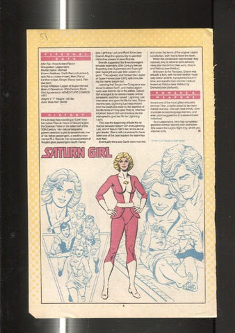 Ficha personaje DC Comics numero 054: Saturn Girl y Sargon the sorcerer