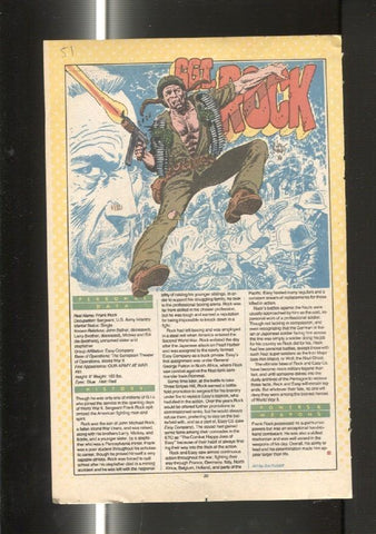 Ficha personaje DC Comics numero 051: Sgt. Rock y Senson Girl