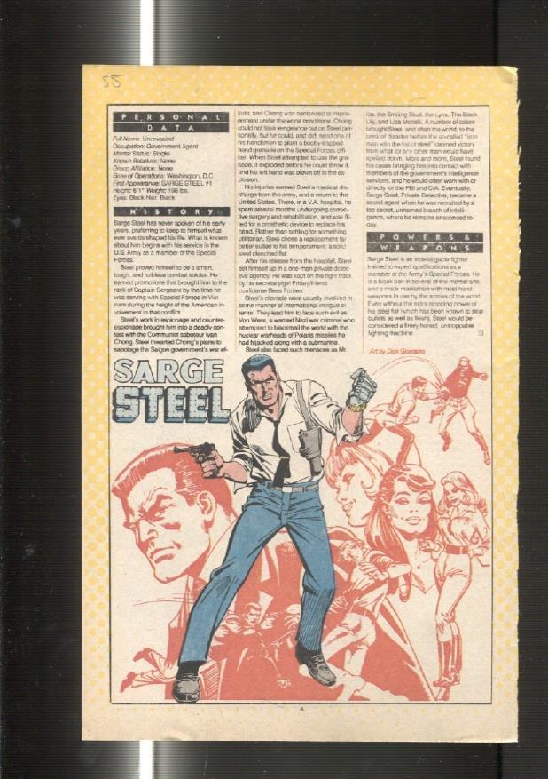 Ficha personaje DC Comics numero 055: Sarge Steel y Sandy The Golden Boy
