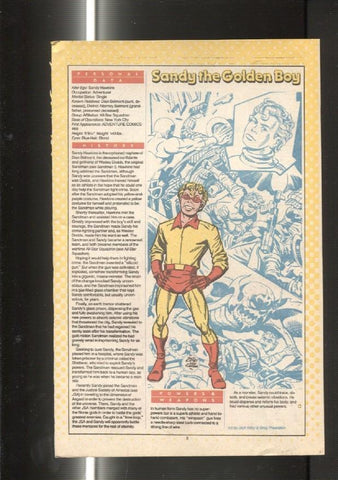 Ficha personaje DC Comics numero 055: Sarge Steel y Sandy The Golden Boy