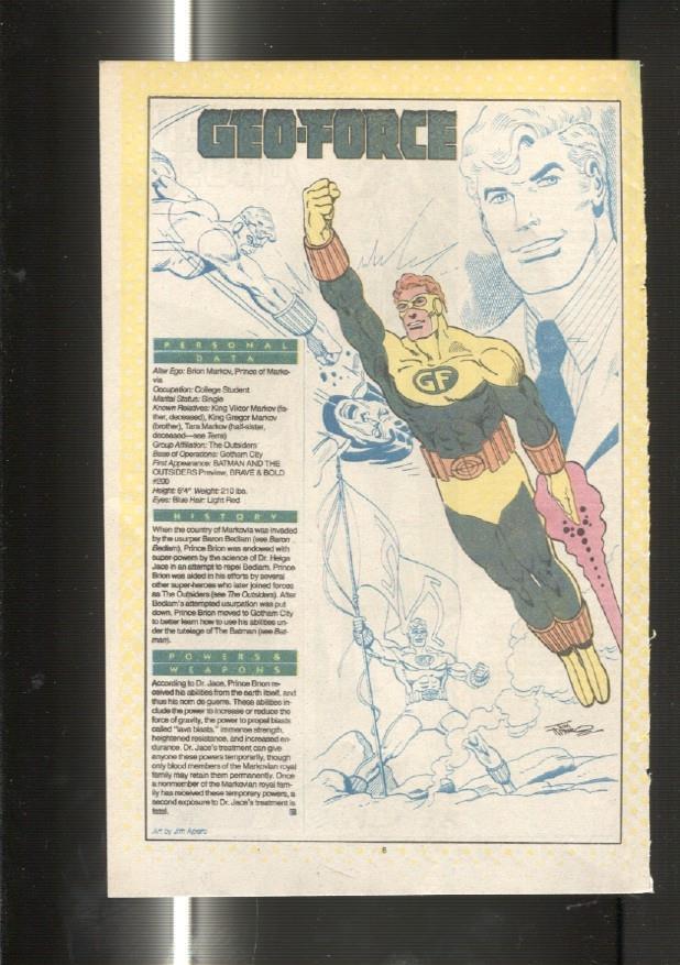 Ficha personaje DC Comics numero 066: Gentleman Ghost y Geo-Force
