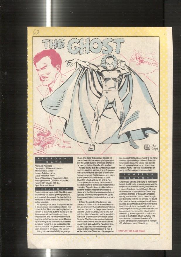 Ficha personaje DC Comics numero 067: The Ghost y The Ghost Patrol