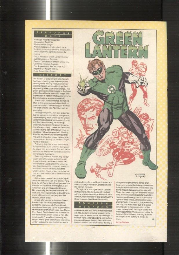Ficha personaje DC Comics numero 069: Green Lantern y Green Lantern