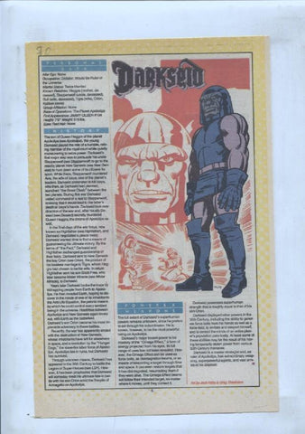 Ficha personaje DC Comics numero 080: Darkseid y Dart