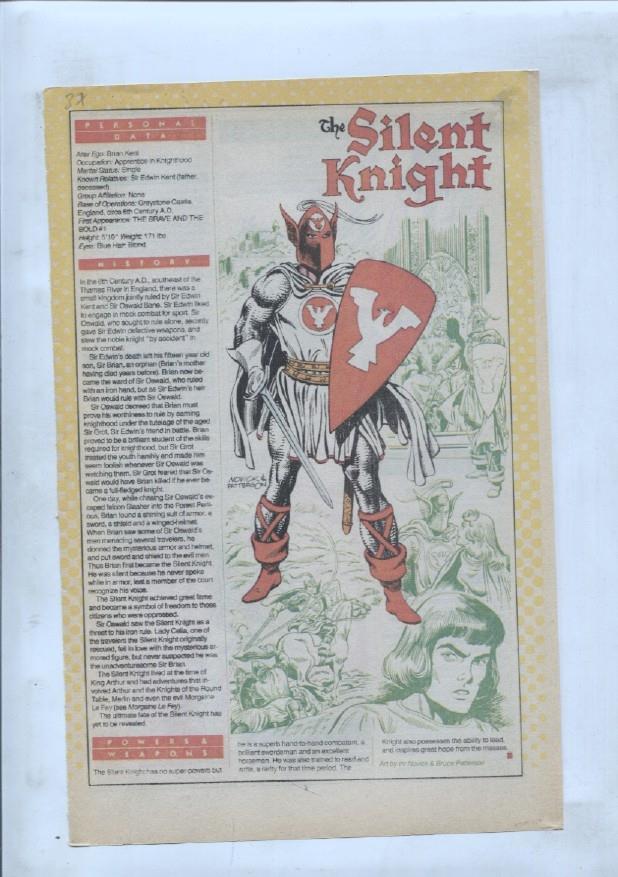 Ficha personaje DC Comics numero 087: The Silent Knight y Silver Deer y Silver Ghost
