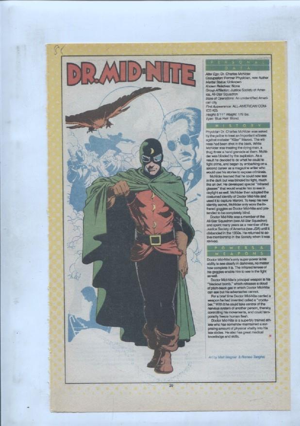 Ficha personaje DC Comics numero 085: Dr. Mid-Nite y Dr. Occult