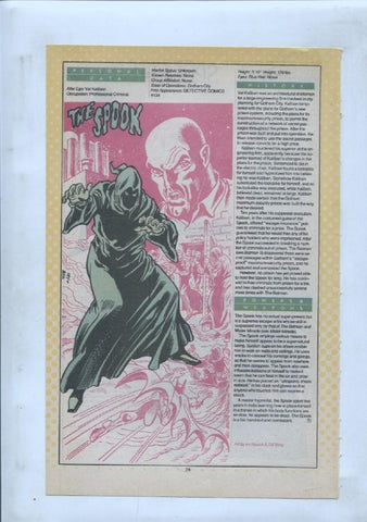 Ficha personaje DC Comics numero 076: Spellbinder y Spider Guild y The Spook