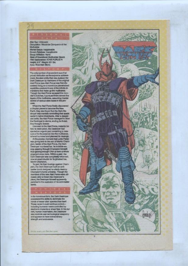 Ficha personaje DC Comics numero 079: Dark Opal y Dark Destroyer
